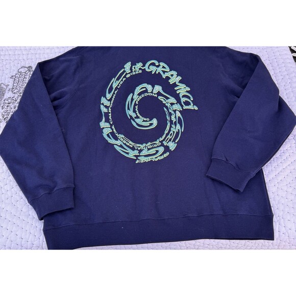 GRAMICCI Swirl Hoodie Size: ASIA：2XL USA：XL Navy Men NWT - Picture 1 of 9